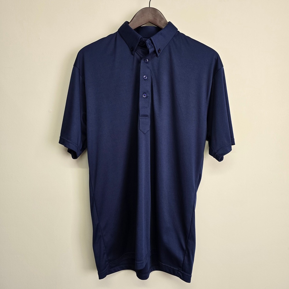 Collars & Co Dress Collar Polo Mens Large Navy Blue Performance Stretch Preppy